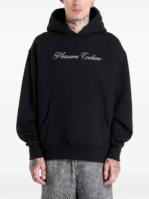 Pleasures logo-detail hoodie Black P25JC007BLACK