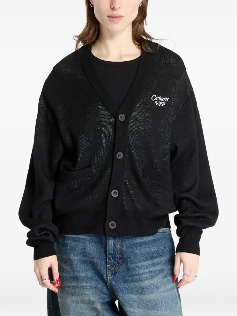 Carhartt WIP logo-embroidered buttoned cardigan Black I034390