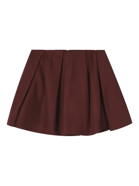SHUSHU/TONG cotton mini pleated skirt Brown MWDESK08BPP565BN100