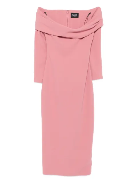 Solace London Yuni off-shoulder draped midi dress Pink OS45010