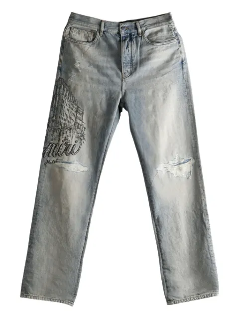 AMIRI Crystal Amiri Hotel Jean distressed jeans Blue AMDNGH1108