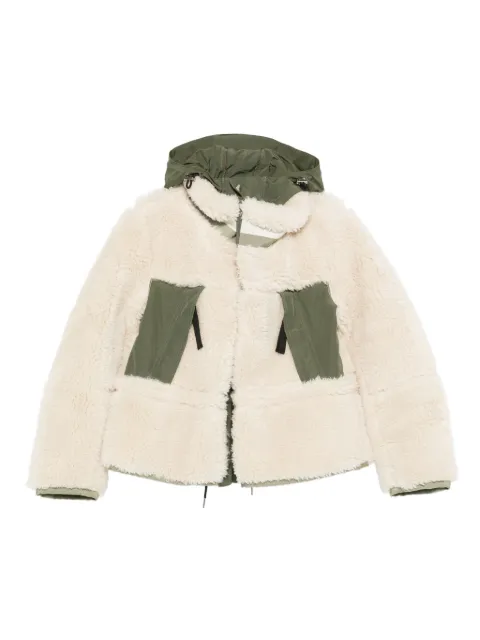 sacai hooded panelled jacket Neutrals 2508076063