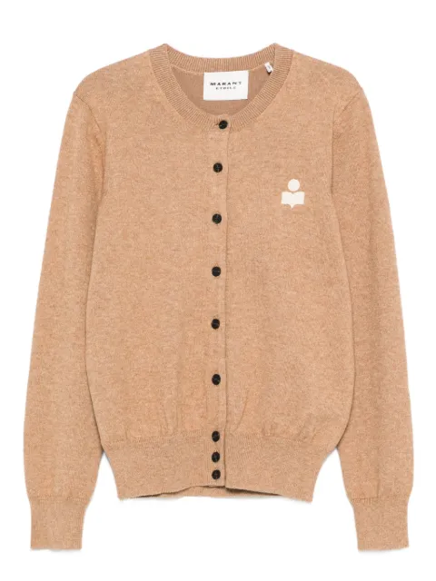 MARANT ÉTOILE embroidered-logo cardigan Neutrals CA0115FAC1L17E50CM