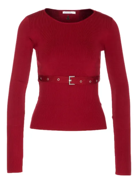 Patrizia Pepe ribbed belt-detail sweater Red 8K0309K274R862