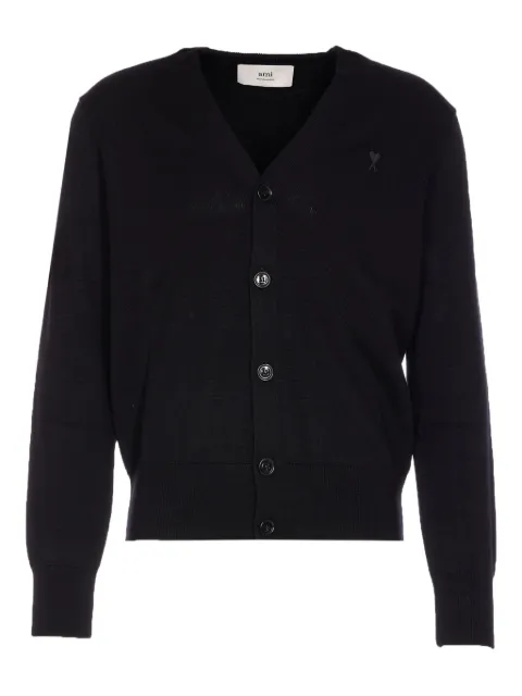 AMI Paris buttoned V-neck cardigan Black HKC3610010180