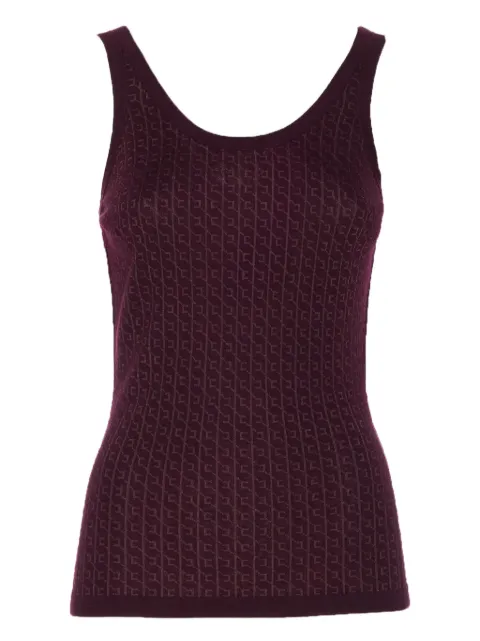 Elisabetta Franchi logo-print sleeveless top Red TK58S56E2