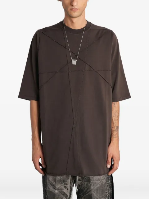 Rick Owens DRKSHDW seam-detailing T-shirt Brown DU02E7274RIGET2