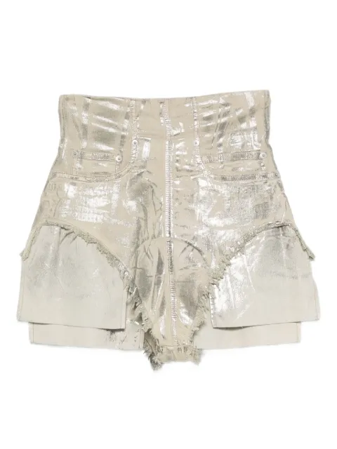 Rick Owens DRKSHDW metallic frayed shorts Grey DS02E7313SDPF