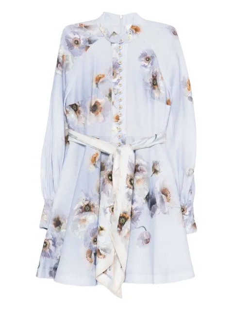 ZIMMERMANN floral-print linen mini dress Purple 3970DF251