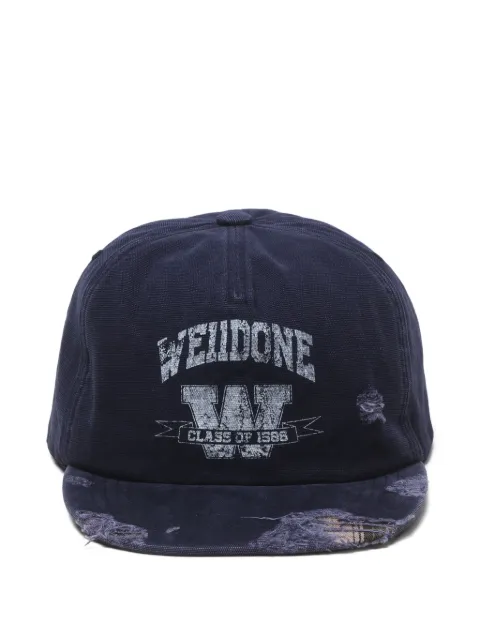 We11done distressed logo cap Blue WDAH225407UNV
