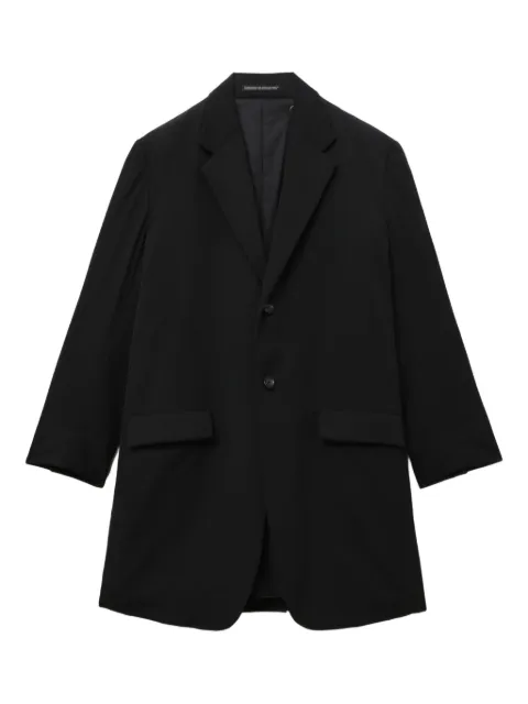 Yohji Yamamoto single-breasted wool coat Black HLJ25835