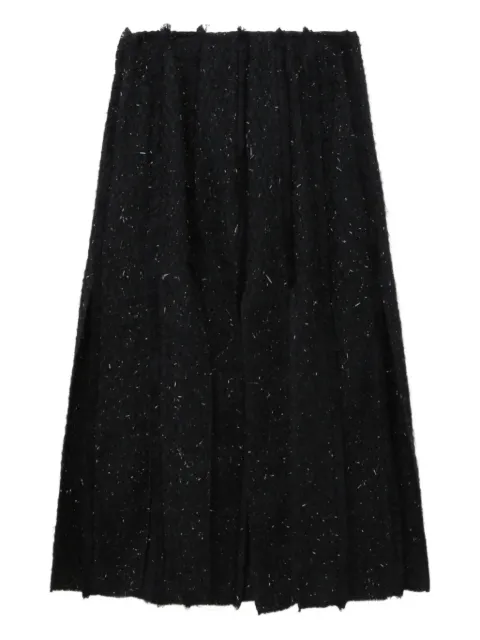 Simone Rocha pleated metallic-details midi skirt Black 31601262BRUSHEDTWEEDBLACK