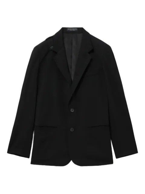 Yohji Yamamoto shoulder-detail wool blazer Black HLJ02140