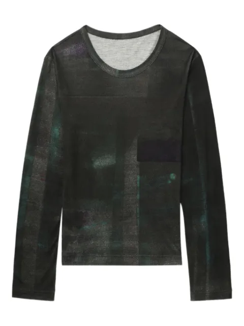 Y's printed long-sleeve T-shirt Green YLT72260