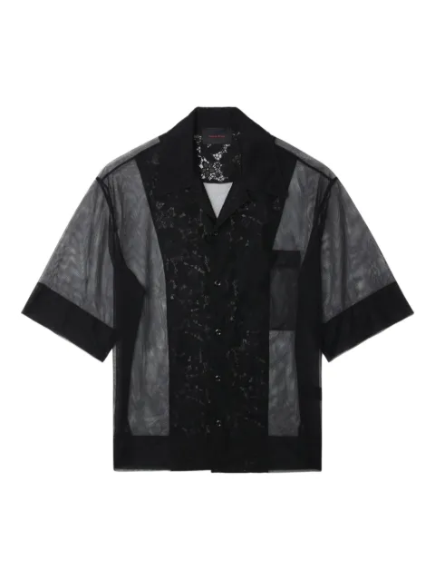 Simone Rocha lace-panel mesh shirt Black 53891277TRAPPEDCANVASBLACKBLACK