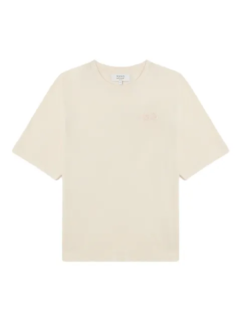 Maison Kitsuné embroidered cotton T-shirt Neutrals PW00114KJ0119