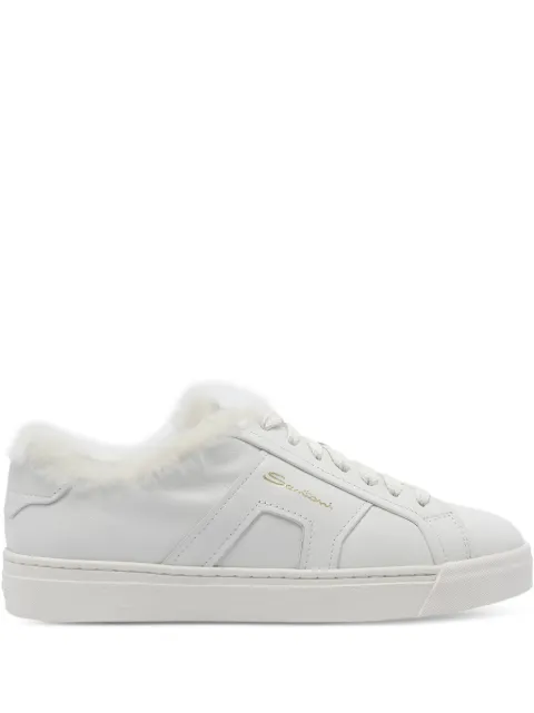 Santoni faux-fur leather sneakers White WBGT61419PNNPXWLI55