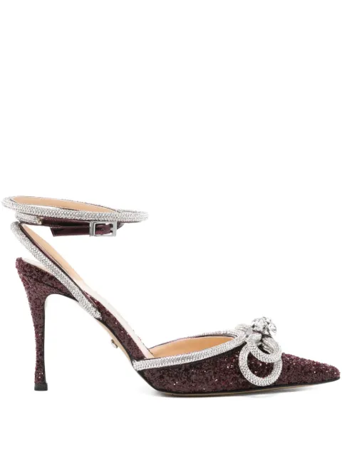 MACH & MACH crystal-embellished bow pumps Red FW25S035395GLI