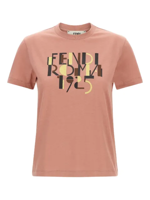 FENDI embroidered T-shirt Pink FS7254AVF9