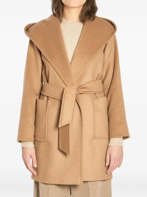 Max Mara hooded belted coat Brown 2521016072600