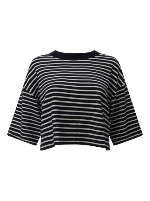 Weekend Max Mara striped-pattern crop T-shirt Blue 2425366051AMATO011