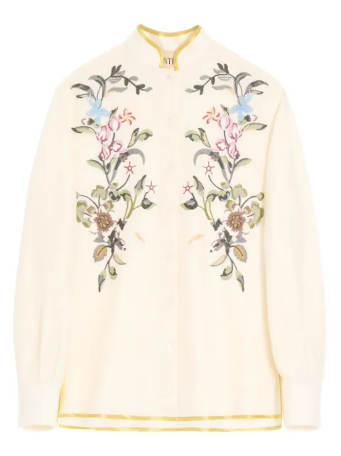 Valentino Garavani embroidered linen shirt Neutrals BAB8269M4