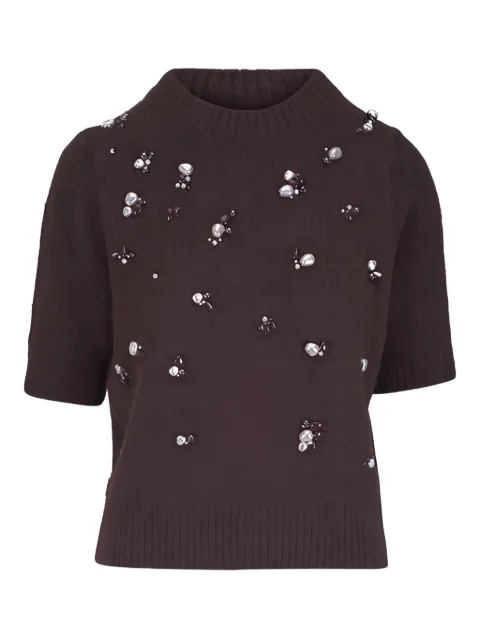 Dorothee Schumacher embellished T-shirt Brown 216304