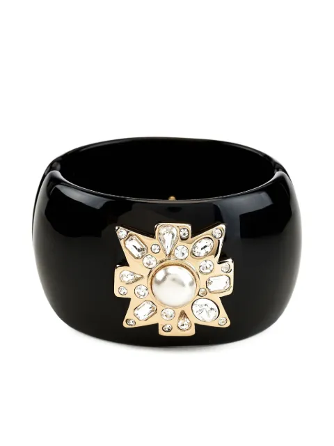 Kenneth Jay Lane pearl-embellished bangle bracelet Black 5152BSBCP