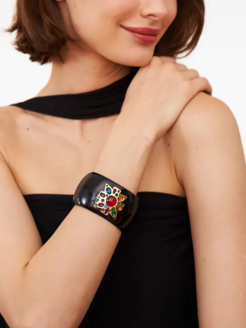 Kenneth Jay Lane cross-motif ruby bracelet Black 5152BSBDMR