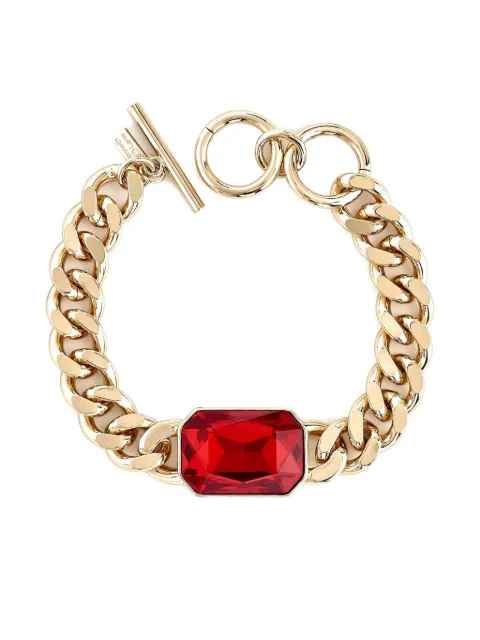 Kenneth Jay Lane curb-chain ruby bracelet Gold 4325BGR