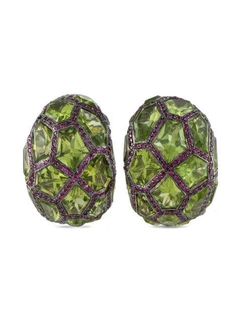 De Grisogono 18K white gold peridot and ruby earrings Silver DG05080425