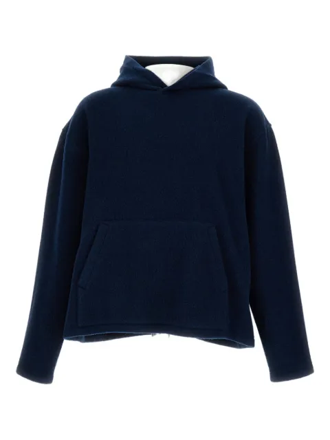 Rier pocket hooded wool sweater Blue NFL9X02PLOMBE