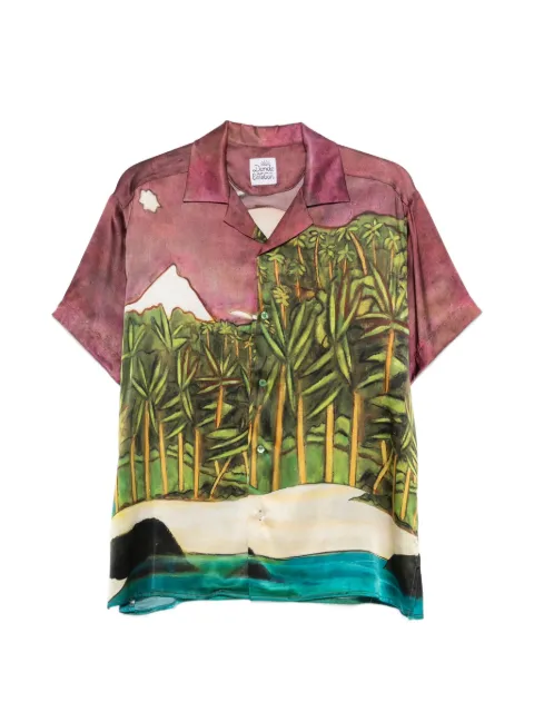 Donde Esteban La Sierra printed silk shirt Green D1SH01A