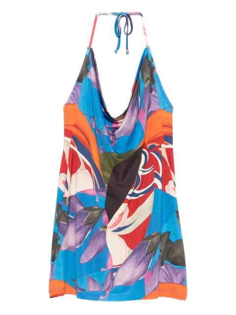 Donde Esteban floral-print mini dress Blue D5DRS115