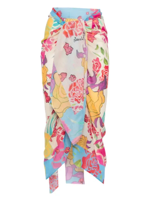 Donde Esteban floral-print pareo skirt Neutrals D41SAR243