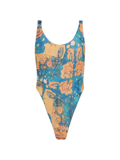 Donde Esteban El Beso scoop-neck swimsuit Blue D5SWI335