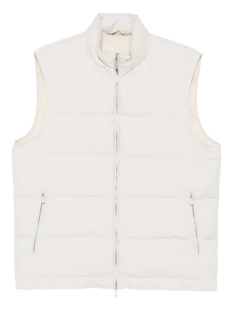 Eleventy quilted zip-front vest Neutrals L75GILI05GBT27007