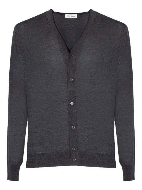 Kangra V-neck ribbed-trim cardigan Grey 20170400039