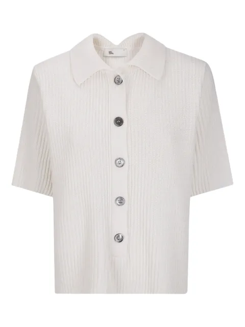 Sibel Saral short-sleeve ribbed polo top White FW25K10