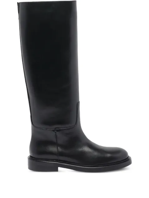 POEVE round-toe leather boots Black EV03NERO