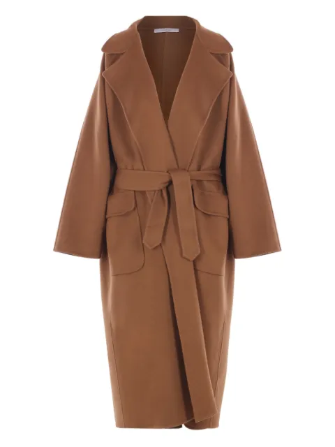 Dusan belted patch-pocket coat Brown T9050D