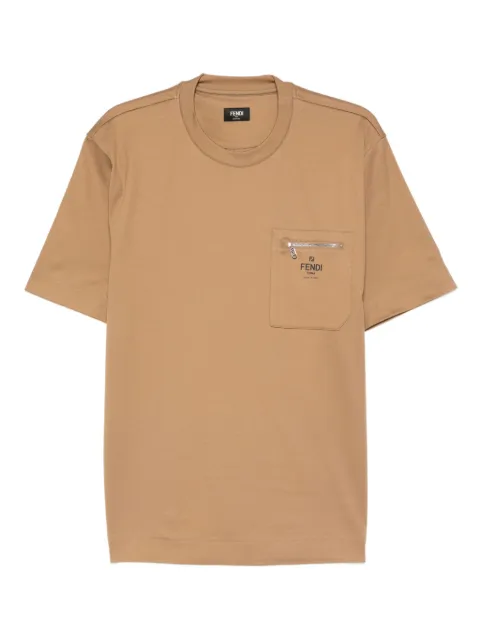 FENDI zip-pocket t-shirt Neutrals FY0936ARYR