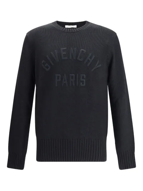Givenchy embossed-logo crew-neck sweater Black BM90W04YNM001