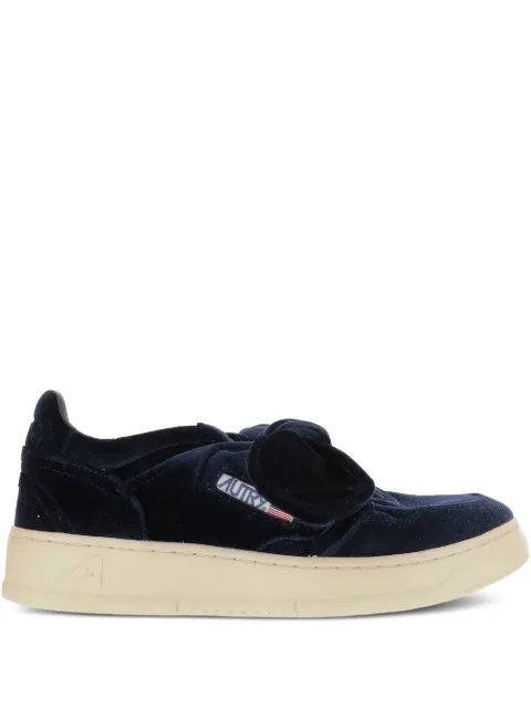 Autry low-top bow-detail velvet sneakers Blue AULWVF03