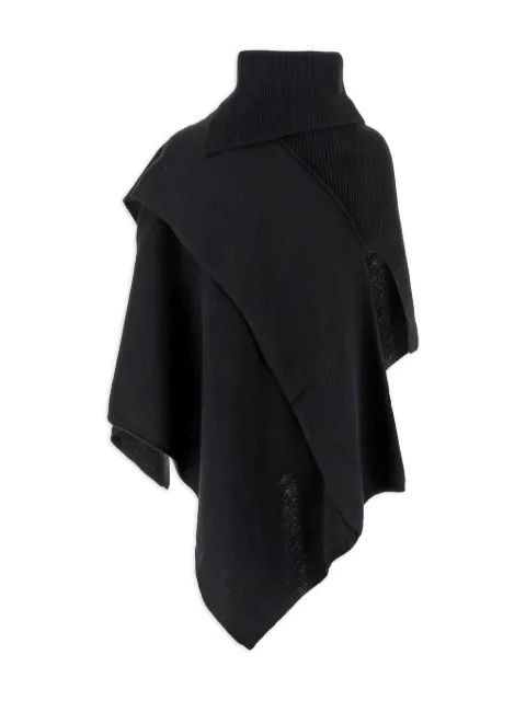 Niccolò Pasqualetti turtleneck ribbed-knit poncho Black K016