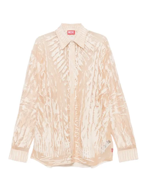 Diesel abstract-print long-sleeve blouse Neutrals A215780SHAY