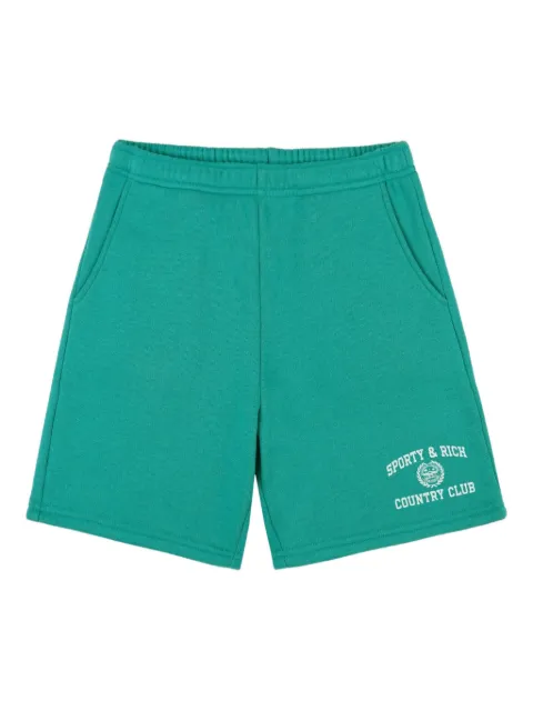 Sporty & Rich logo-embroidered fleece shorts Green SH055625218GR37