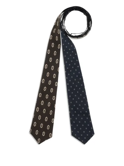 Di Stavnitser reversible patterned belt tie Black AC35PF25