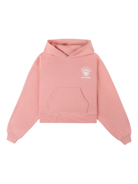 Sporty & Rich logo-print long-sleeve hoodie Pink ST085625508P141