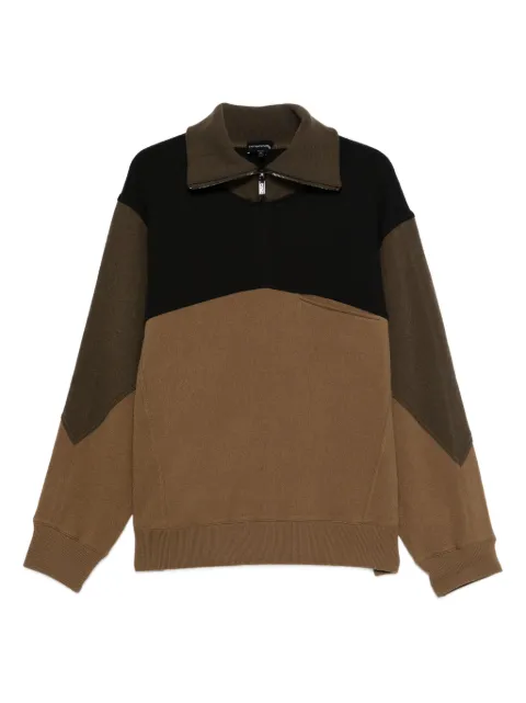 Emporio Armani colour-block zip-up sweatshirt Brown EM004127AF21499